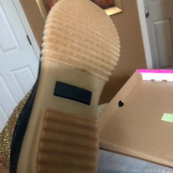 Sugar gold glitter Duck boots with blue size 8 - Picture 7 of 9